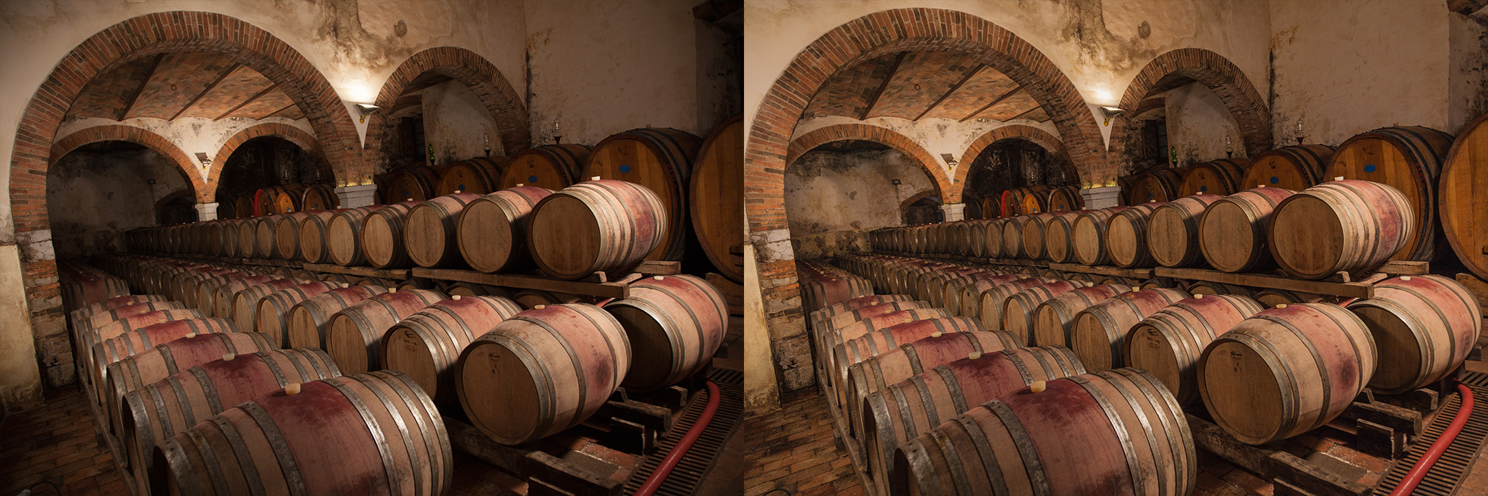 Confronto immagine raw e corretta by DiMMD interno cantina